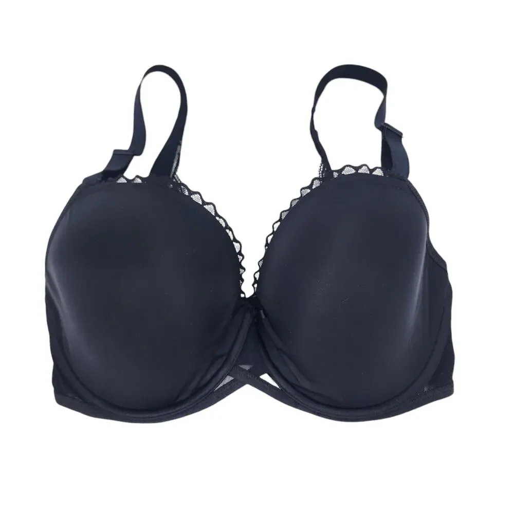 Paramour by Felina Peridot Contour Underwire Full Coverage Black Bra Size 34G